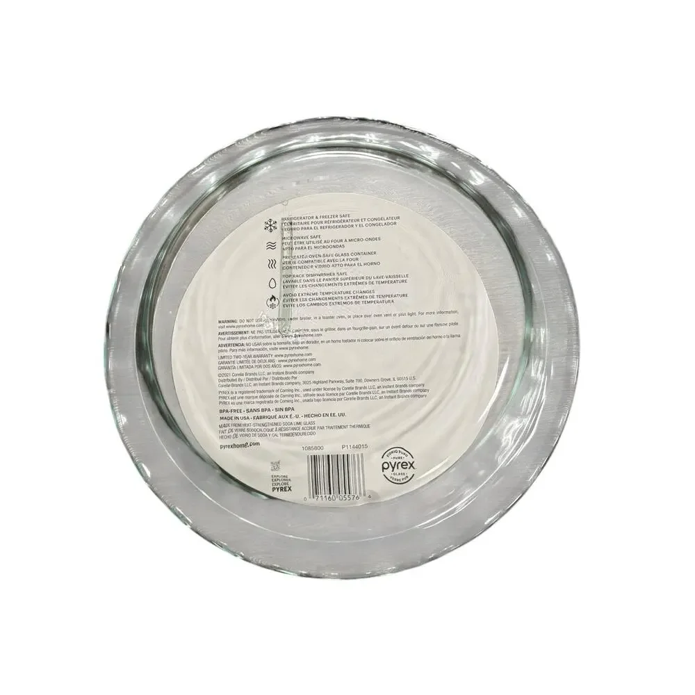 PYREX BAKE IT! Easy Grab Pie GLASS Baking Dish 1085800 Fluted Edge 9.5